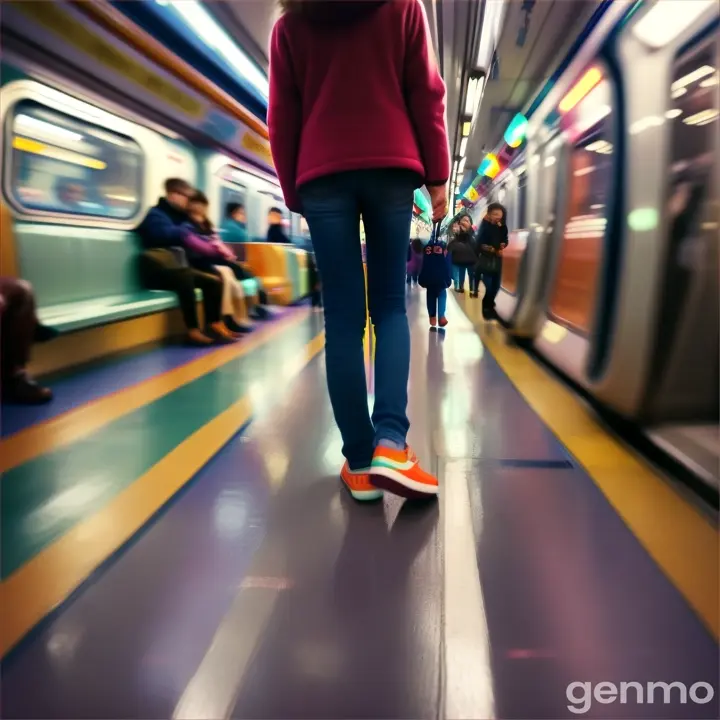 What do a baby's eyes see on the subway ?