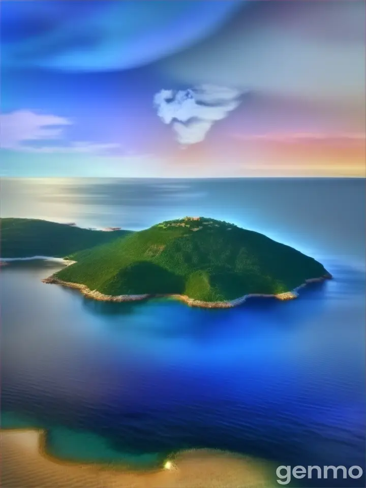 a small island in the middle of a body of water