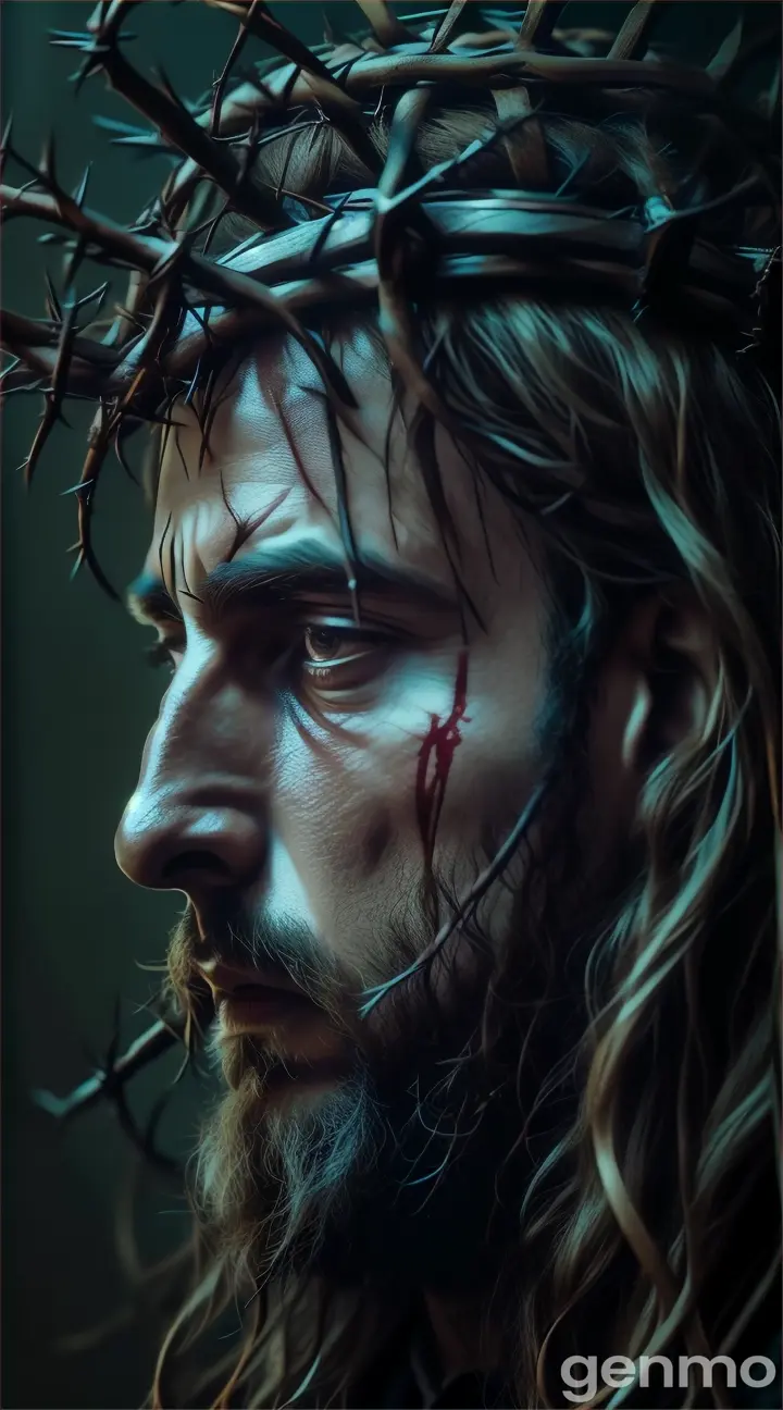 a man with a crown of thorns on his head