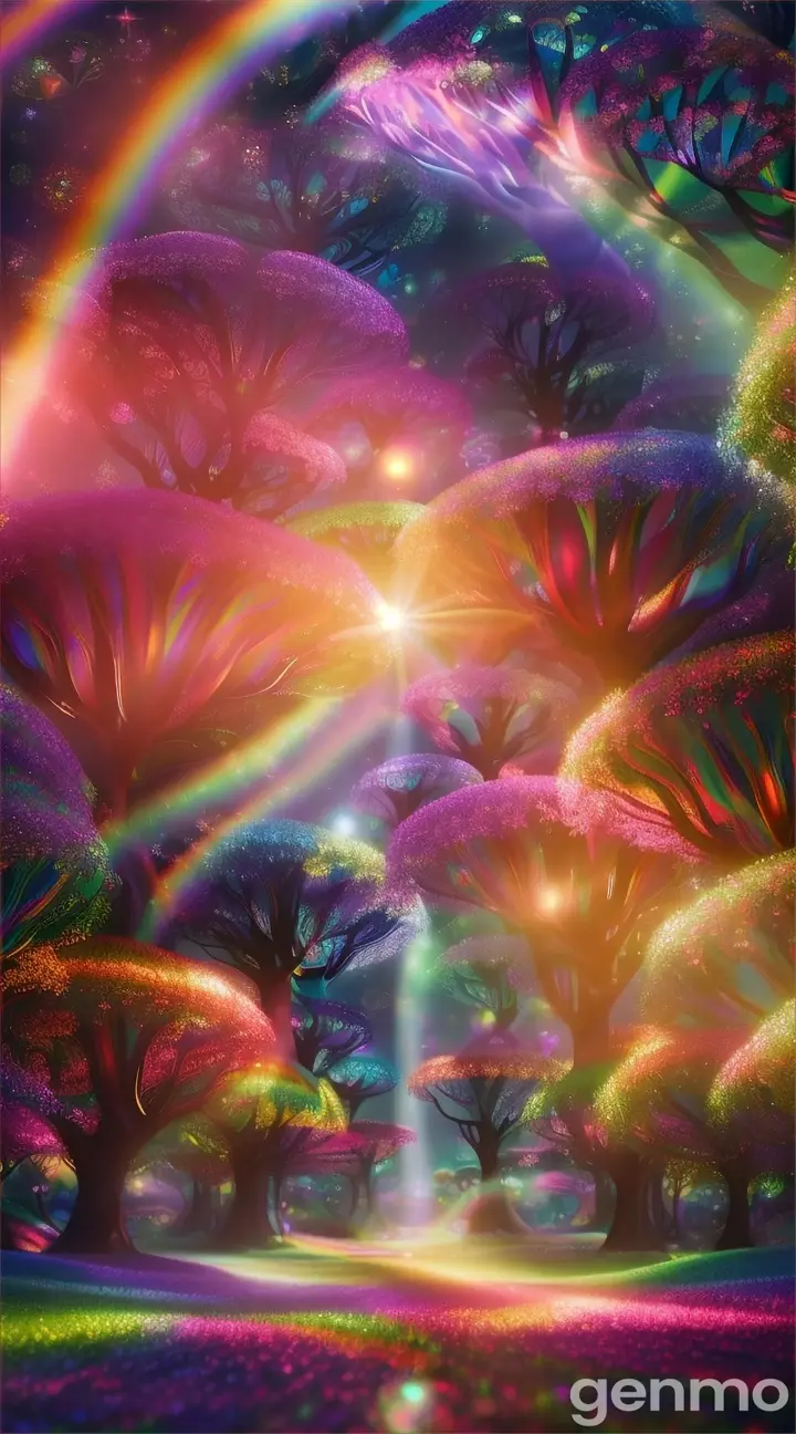 Rainbow fairy  land , beautiful, cute fractals, glitter, rainbow fractals, multicolored fractals, magic nature, fairy, cute bokeh