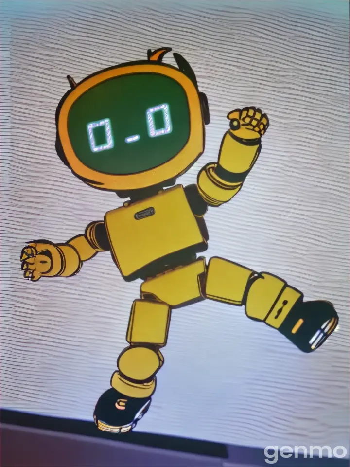 a picture of a cartoon character on a computer screen robot dancing hop hop