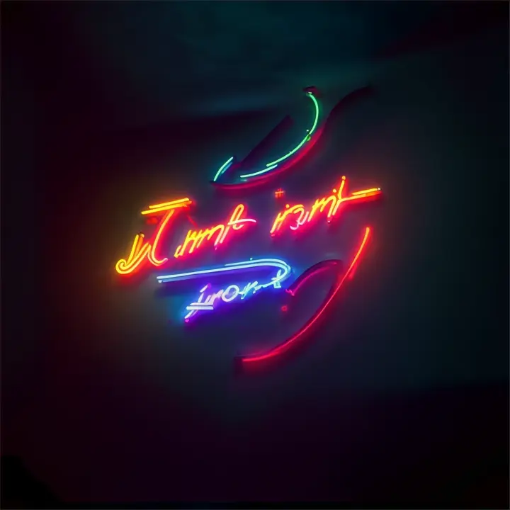 a neon sign that says i am not the dj