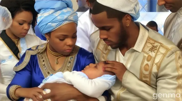 a man and a woman holding a baby