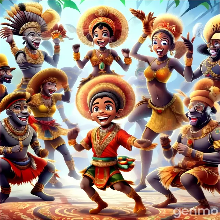 a group of people dressed in indian costumes