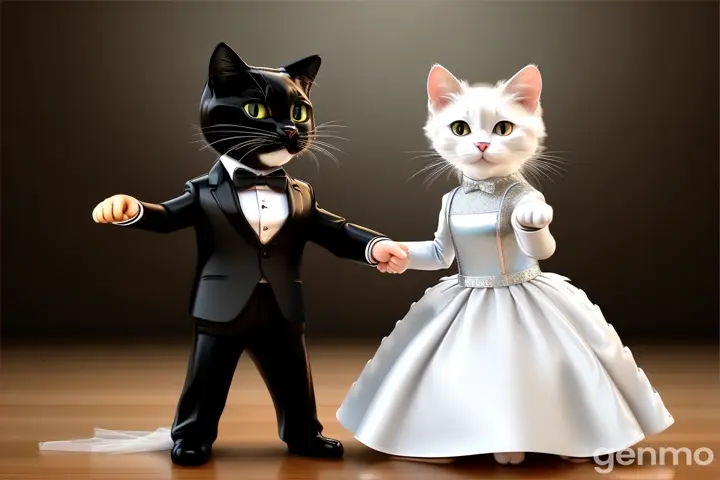cats dances on wedding