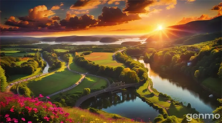 夏日美景。16:9
