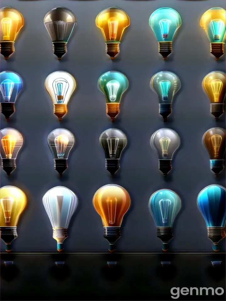 Light bulbs of various colors