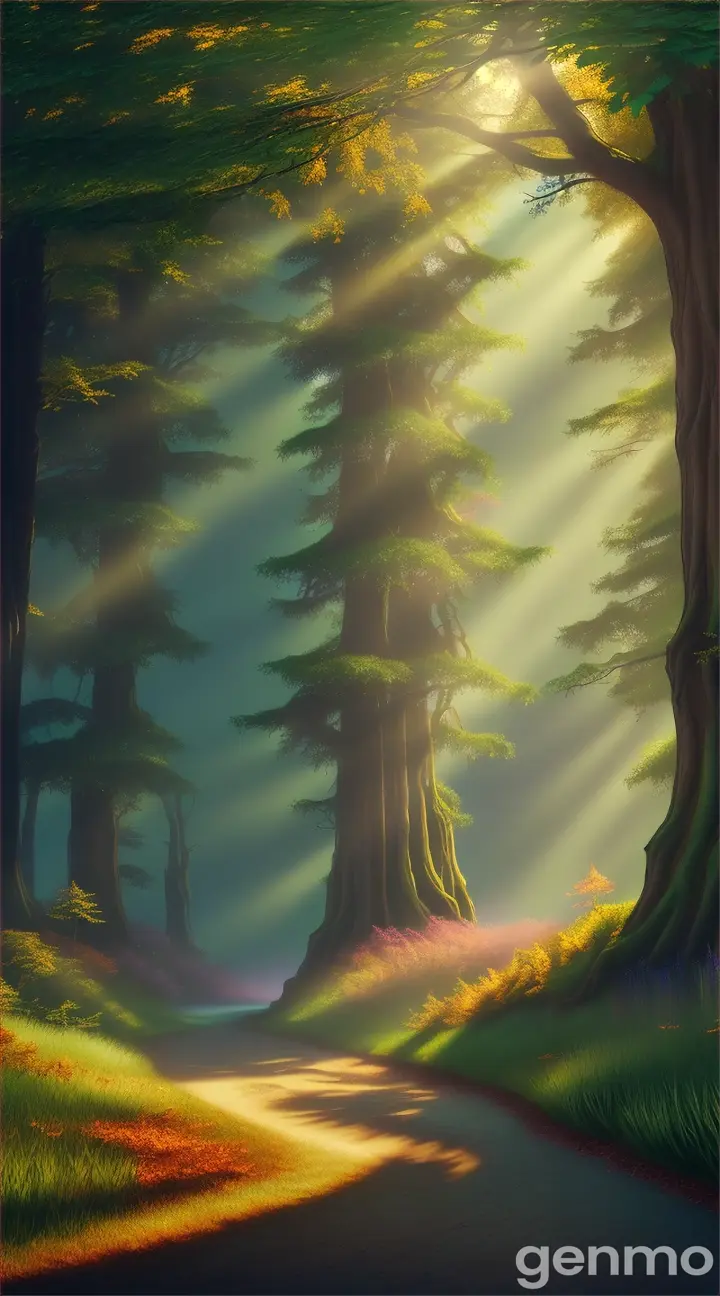 a high quality digital painting of a mystical, enchanted (fantasticheskiy) forest, vibrant colors, magical atmosphere, whimsical, fantasy art, detailed foliage, mysterious, dream-like, fantasy landscape, epic, fairy tale, fantasy concept art, 4k