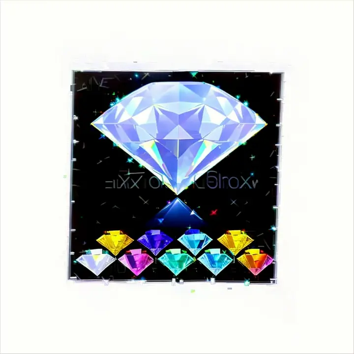 a diamond with six different colored stones