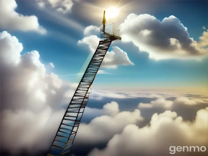 a ladder in the clouds