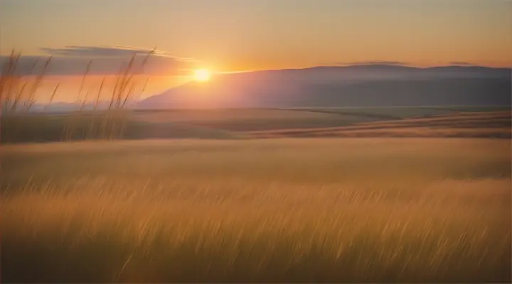 Tall grass swaying gently in the breeze, with soft sunlight filtering through. in high quality video.