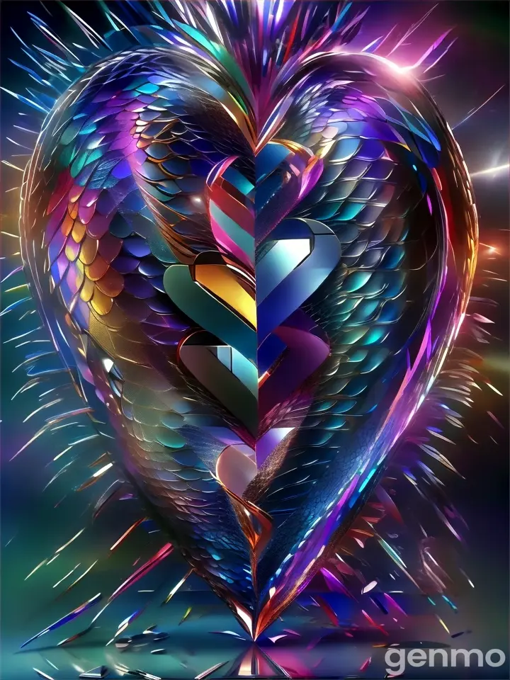 a heart shaped object with many different colors,broken