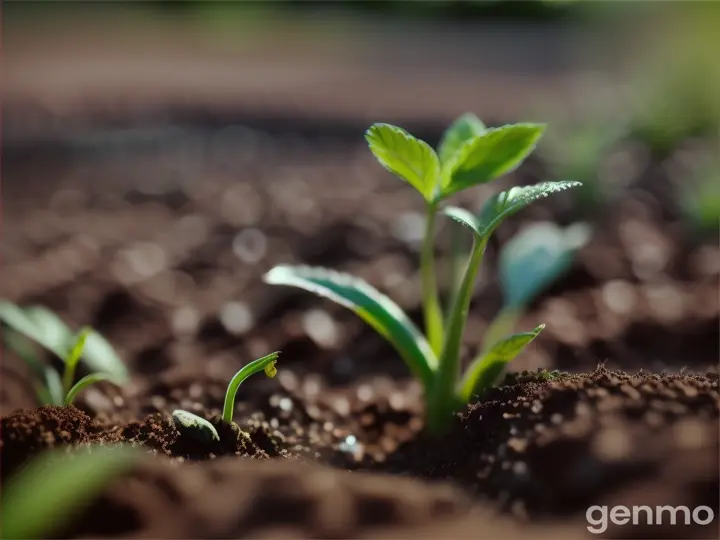 green plant sprouting from the soil, representing growth and new life in nature	