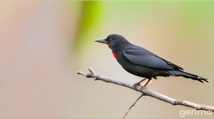 a black bird sitting on top of a branch