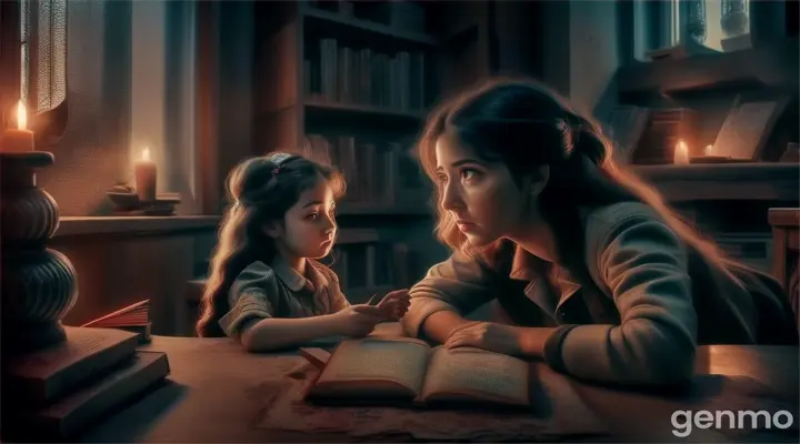 a woman reading a book to a little girl