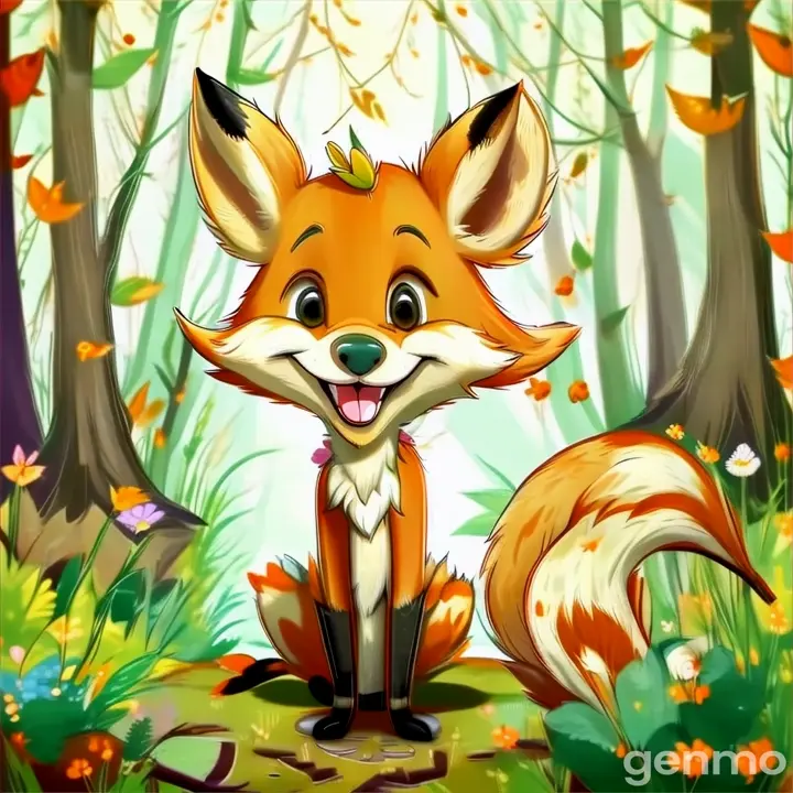 plant, flower, cartoon, orange, smile, art, fawn, whiskers, picture frame, painting