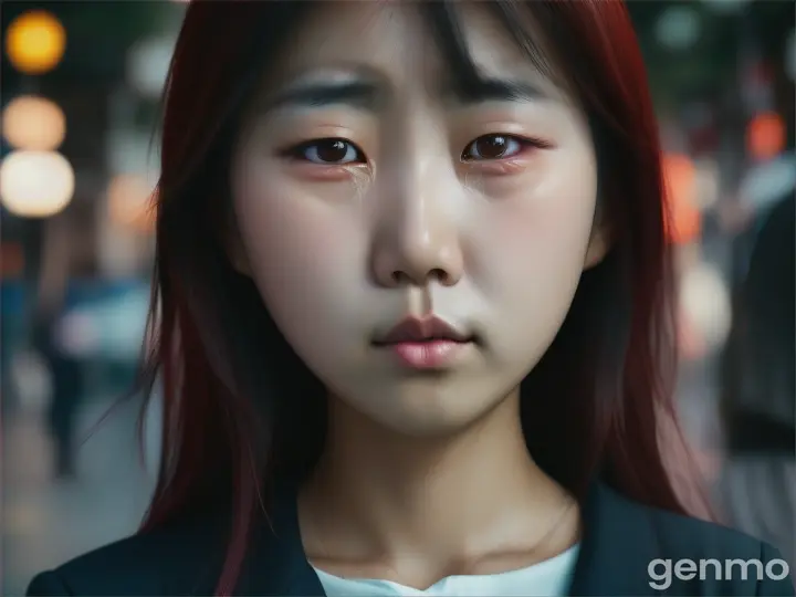 a korean girl cry young 30 years age