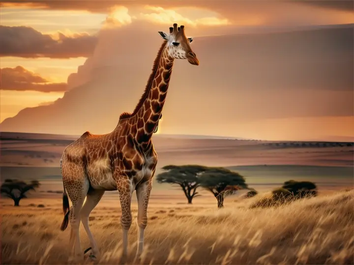 Giraffe in the grassland