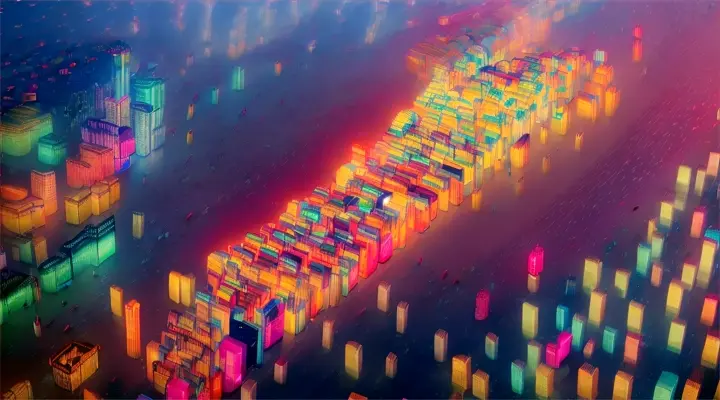 heavy traffic, cars rushing at high speed, lots of cars, heavy rain, neon lights of advertising, anime style