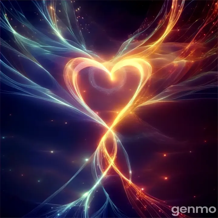 Visualize a ribbon made of light or an ethereal material tightly held between two glowing hearts, stretched out but unbreakable. This symbolizes the connection that cannot be severed, no matter the distance.