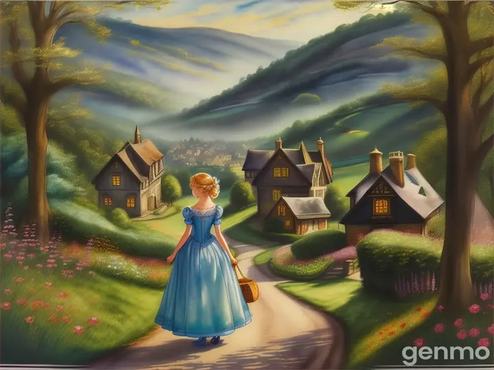 Once upon a time, in a quaint village nestled between rolling hills and dense forests, lived a young girl named Cinderella.