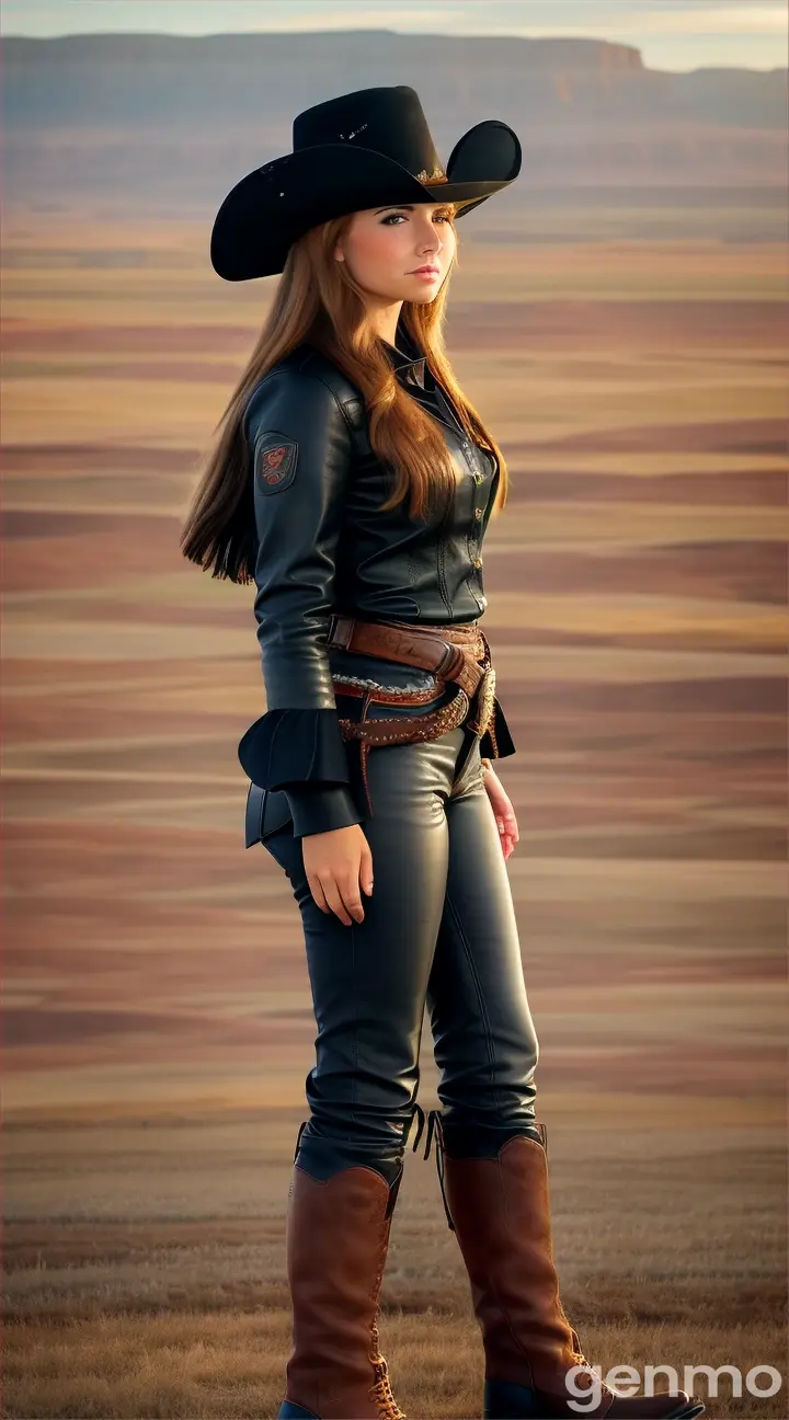 Cowgirl wear leather boots
