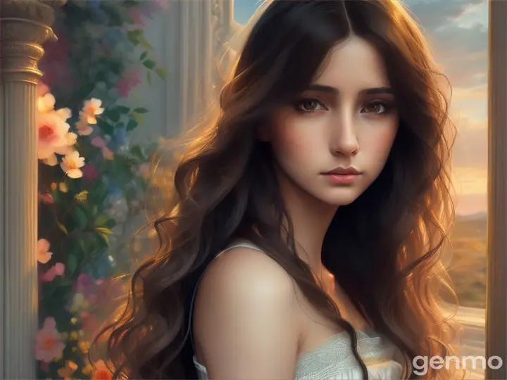 ( oil painting, digital art, aesthetic ) close up upper third portrait, a painting of a spanish woman with long dark wavy hair, plain simple clothing, looking at viewer, straight forward pose, long silk clothing, figurative art, intricate, detailed, expressive eyes, wavy brush strokes , award-winning portrait, gorgeous, beautiful, youth, brushstrokes , cinematic. flowerpunk, muted colors, desaturated , style by charlie bowater, Ross Tran , impressionism, painterly, wavy. realism, drawing, sketch