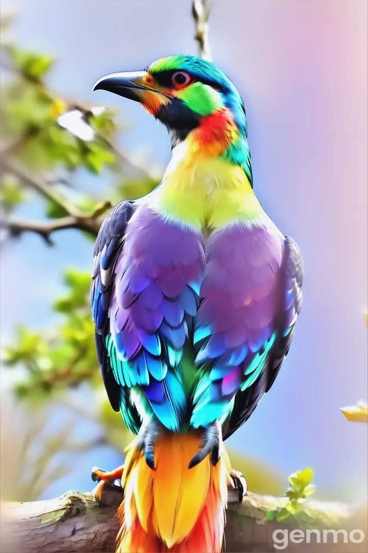 a colorful bird sitting on top of a tree branch