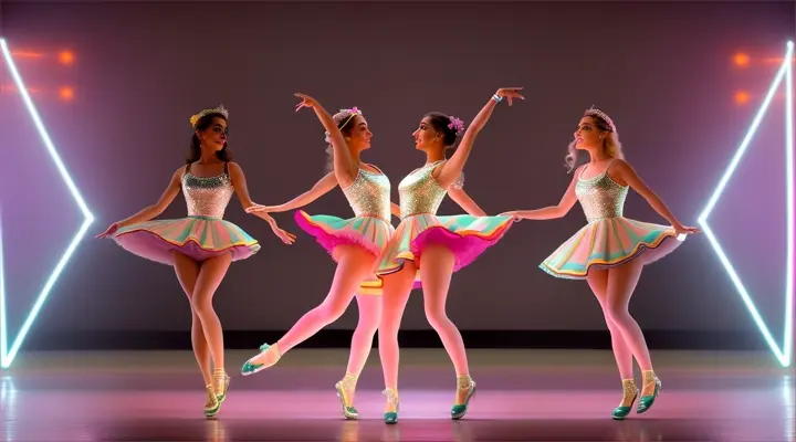 Actriz y bailarina mujeres en musical tonos pastel