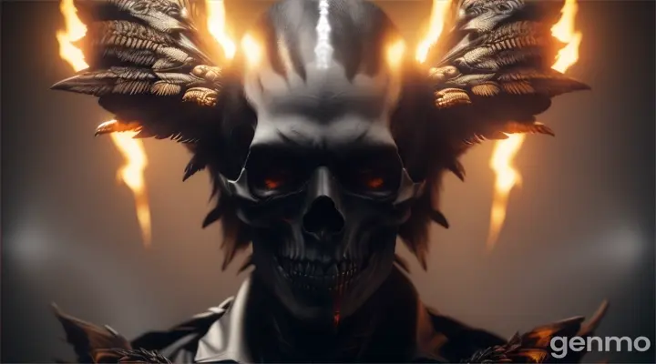 winged skull flying