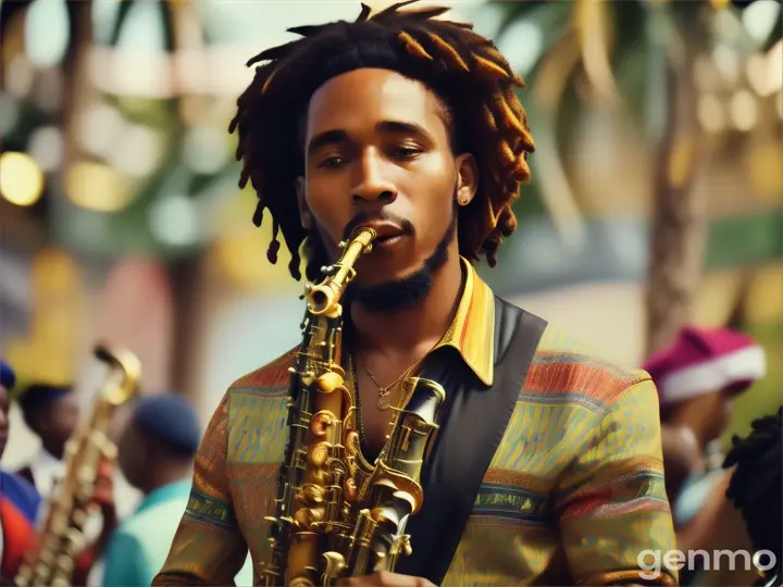 a reggae sax player in jamaica