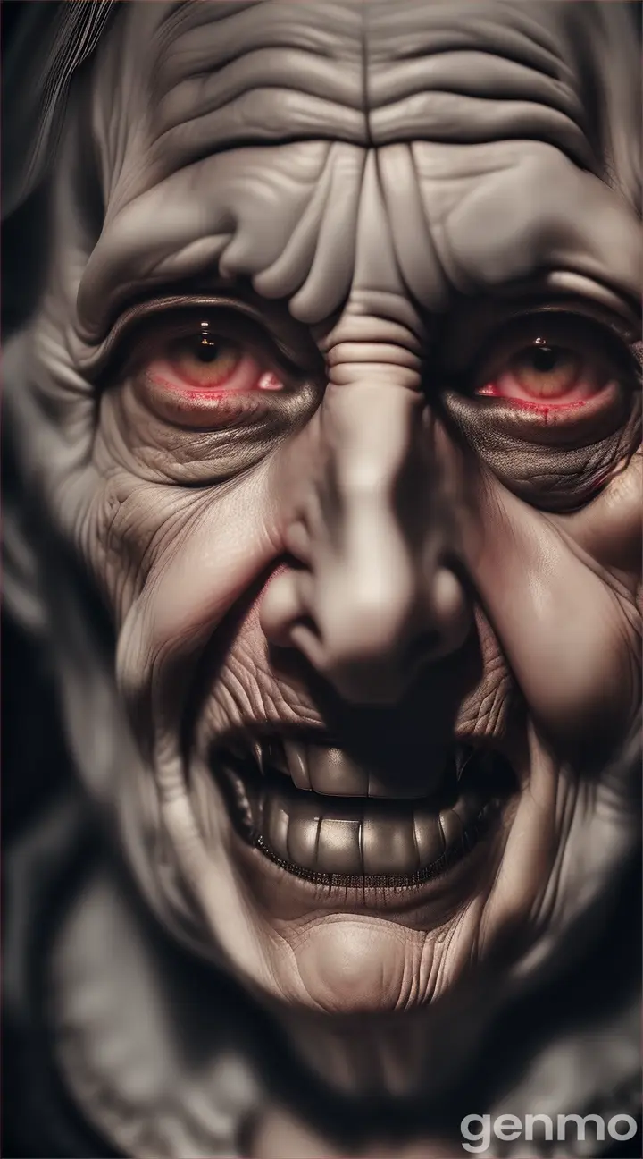 Here’s a prompt you can use to find or generate images related to the horror story:a old woman