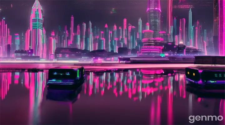 una ciudad futurista, una ciudad cyberpunk