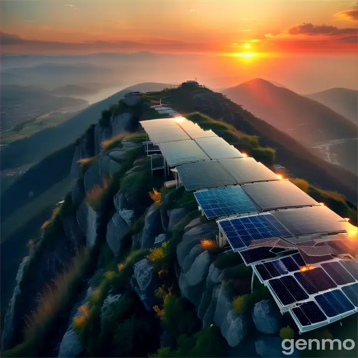 a solar panel sitting on top of a mountain