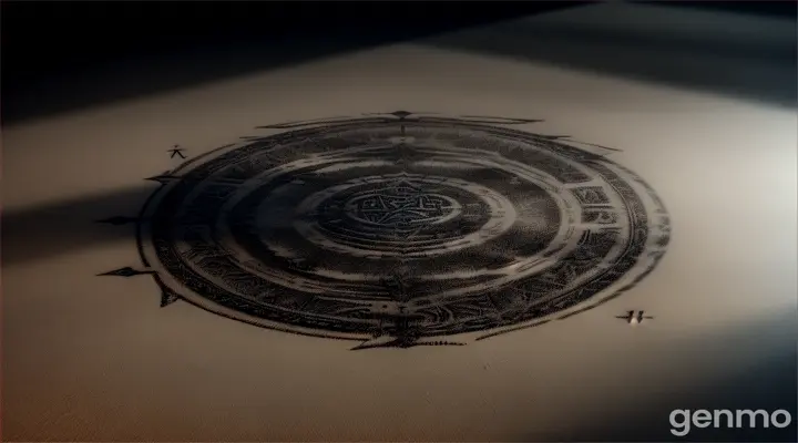 **The strange symbols drawn on  the floor** – made of dust and ashes, glowing faintly