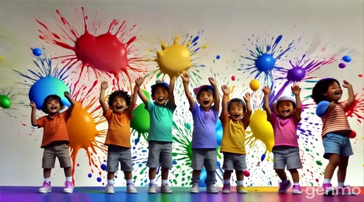 kids playing with colors