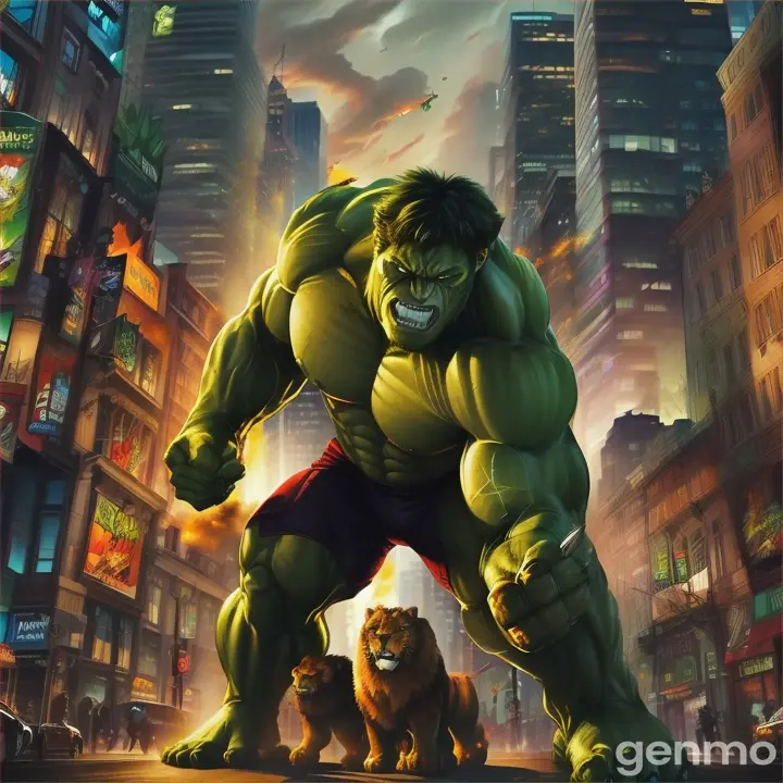 Big hulk and lions fight in this city