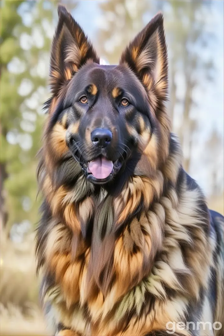 a large brown and black dog laying in the grass