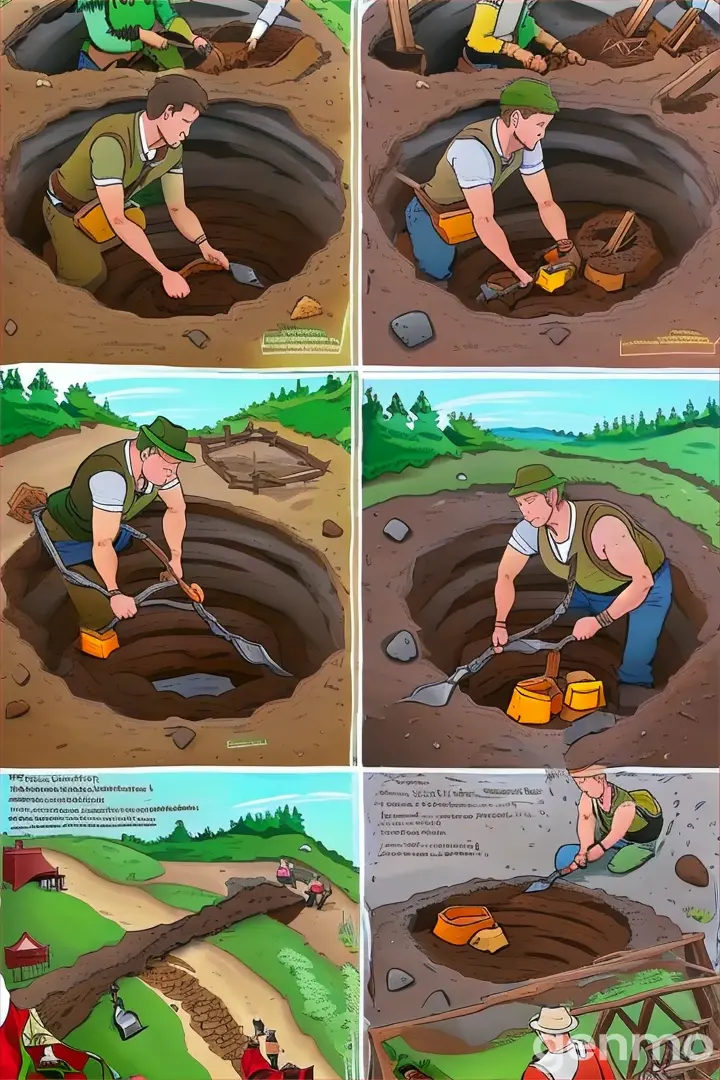 of a man digging a hole in the ground