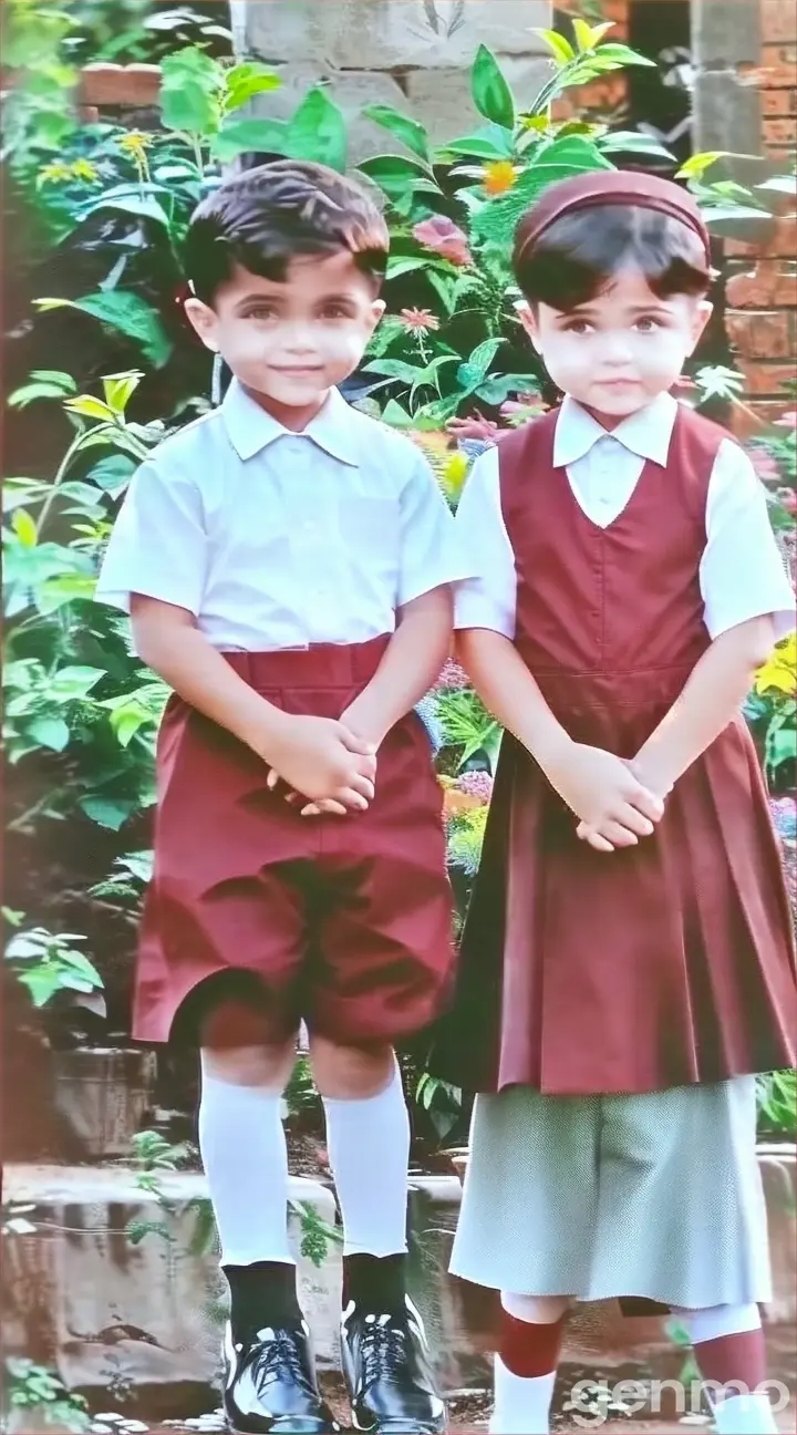 Two kids walking with smiling face 