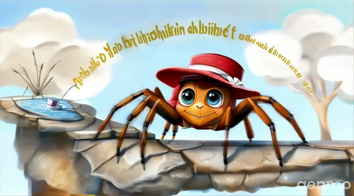 a picture of a spider with a hat on