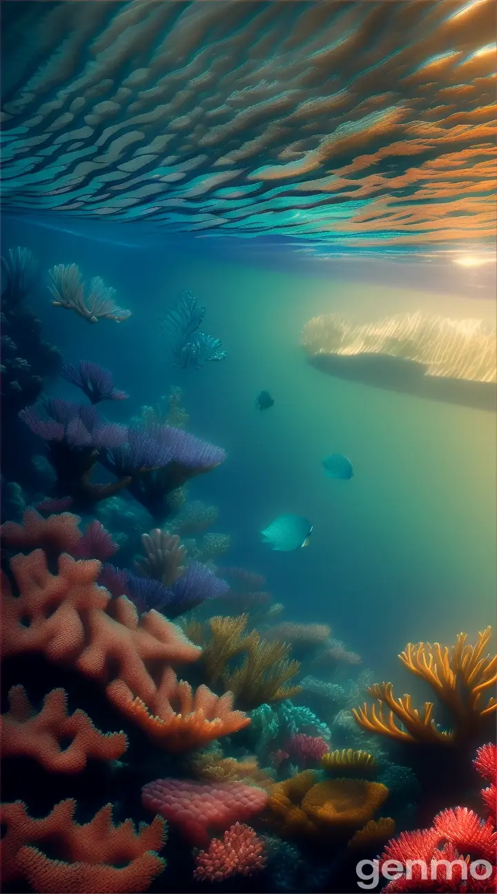 A 3d picture of underwater-ocean in aesthetics edition 