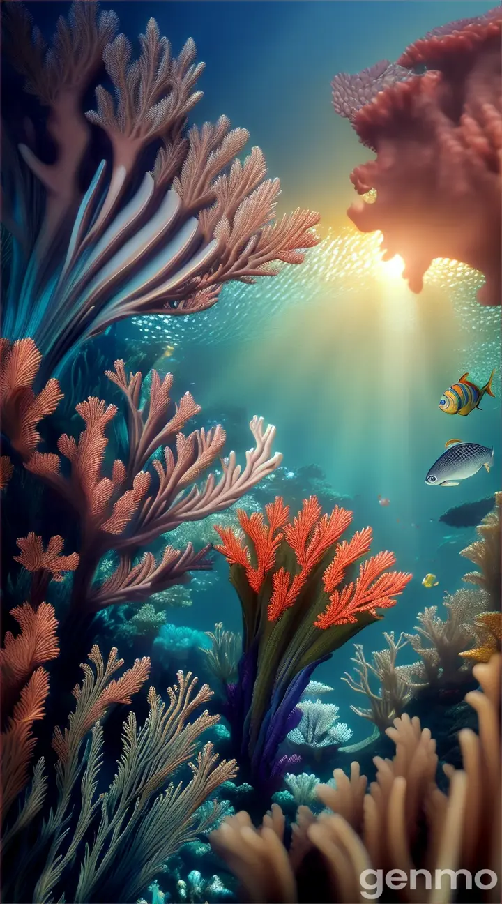 A 3d picture of underwater-ocean in aesthetics edition 