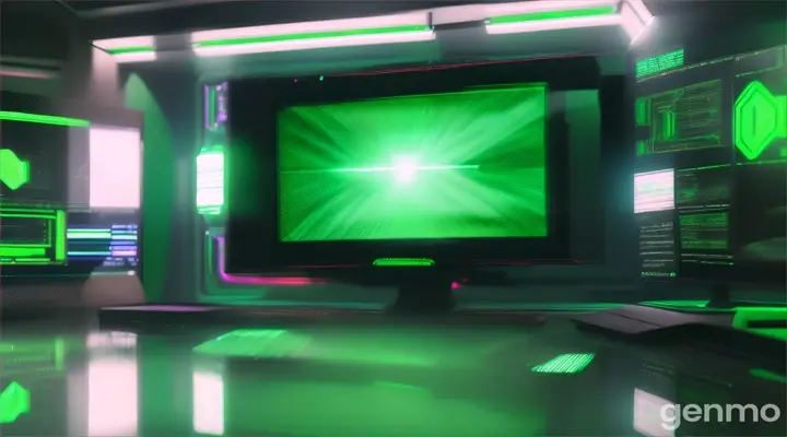 big green screen monitor