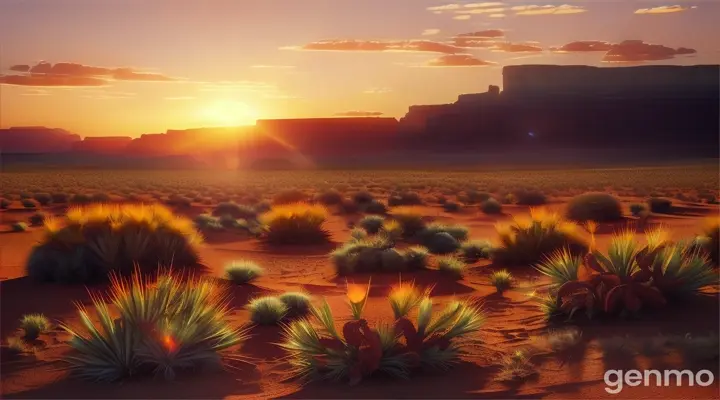 sunset in the desert