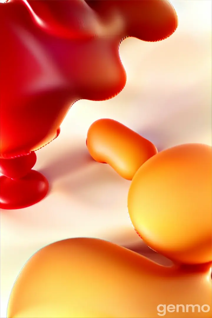 a close up of a red and orange object