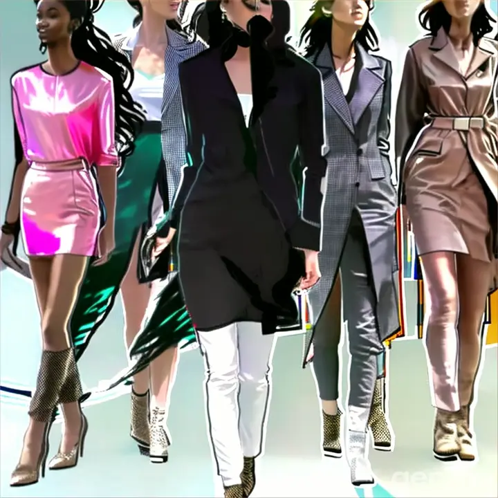 a group of women walking down a runway