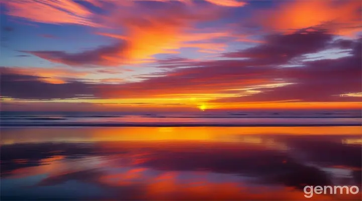 A coastal sunset in Uruguay, with orange and pink hues reflecting on the water