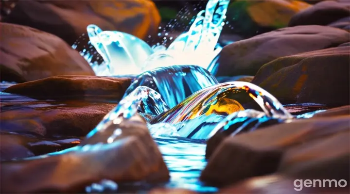 Beautiful and luminous running water