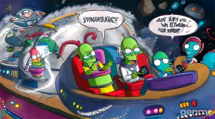 an image of a cartoon scene with aliens in a space ship